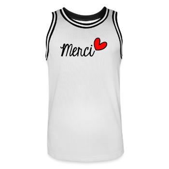 MISTRESS. THANK YOU. THANK YOU MISTRESS - Men's Basketball Jersey - white/black - Front - AI Model Male 185 dark (185cm)