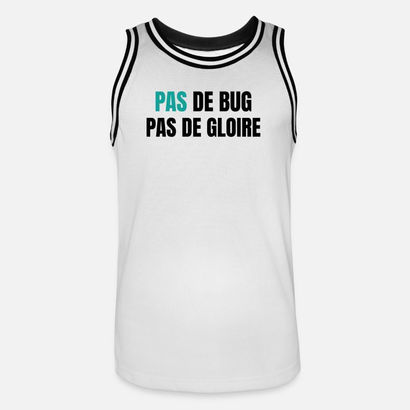 Pas de bug pas de gloire - Männer Basketball-Trikot - Weiß/Schwarz