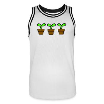 Garten - Männer Basketball-Trikot - Weiß/Schwarz - Vorne - AI Model Male 185 dark (185cm)