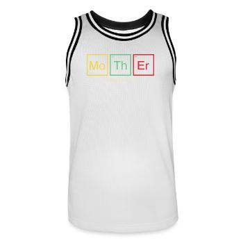Mother Tableau périodique Don de Maman - Maillot de basket Homme - blanc/noir - Devant - AI Model Male 185 dark (185cm)