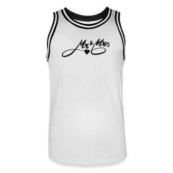 Romantisches Liebesdesign mit Herzmotiv - Männer Basketball-Trikot - Weiß/Schwarz - Vorne - AI Model Male 185 dark (185cm)