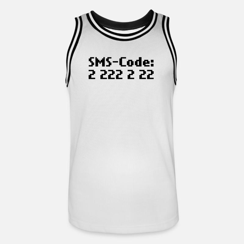 sms-code 2 222 2 22 - Männer Basketball-Trikot - Weiß/Schwarz