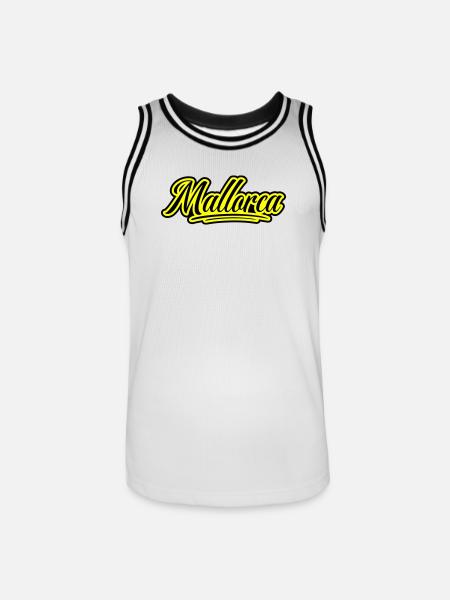 Mallorca Schrift - Männer Basketball-Trikot - Weiß/Schwarz