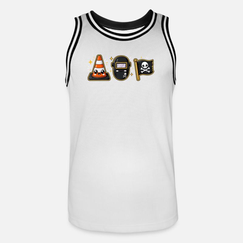 Construction site construction worker pirate - Men's Basketball Jersey - white/black