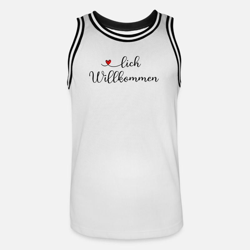 Herzlich Willkommen - Männer Basketball-Trikot - Weiß/Schwarz