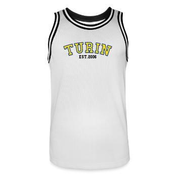 Turin fondée en 2006 - Maillot de basket Homme - blanc/noir - Devant - AI Model Male 185 dark (185cm)