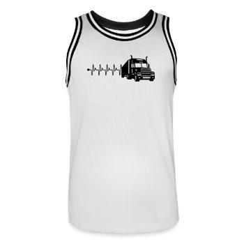 Truck heart rate - Men's Basketball Jersey - white/black - Front - AI Model Male 185 dark (185cm)
