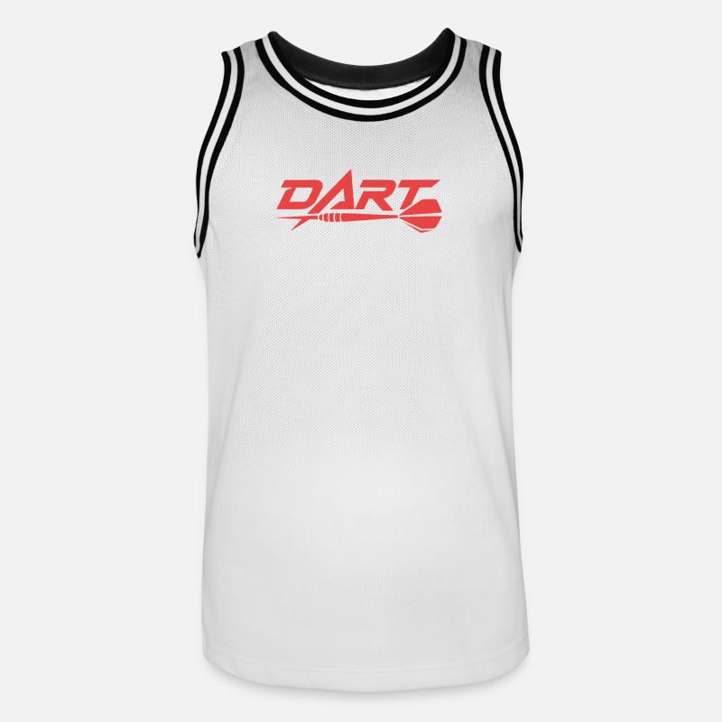 Fléchettes Lettrage dynamique avec fléchette - Maillot de basket Homme - blanc/noir