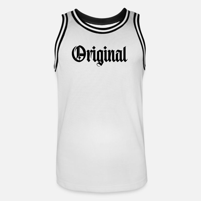 Langue source - Maillot de basket Homme - blanc/noir