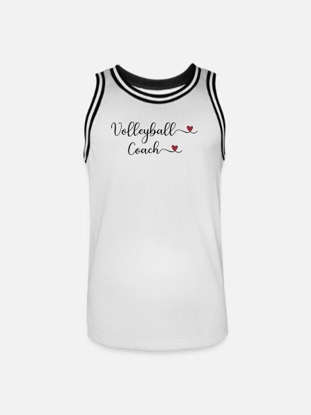 Volleyball-Trainer - Männer Basketball-Trikot - Weiß/Schwarz