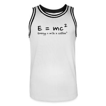 Amateur de Café Humour Scientifique - Maillot de basket Homme - blanc/noir - Devant - AI Model Male 185 dark (185cm)