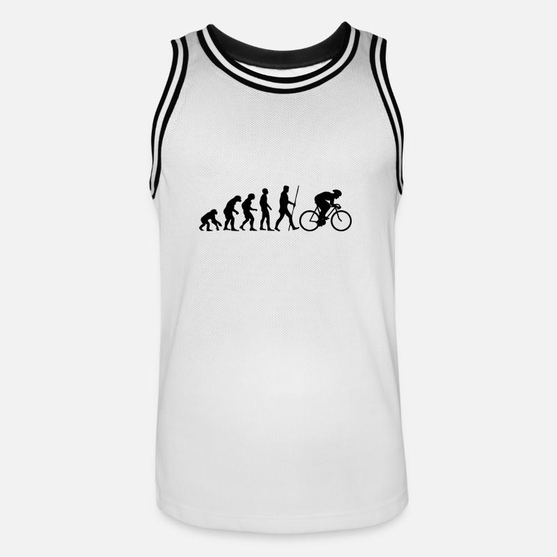 Evolution Rennrad als Geschenk - Männer Basketball-Trikot - Weiß/Schwarz