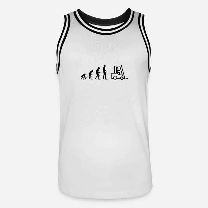 Evolution Staplerfahrer - Männer Basketball-Trikot - Weiß/Schwarz