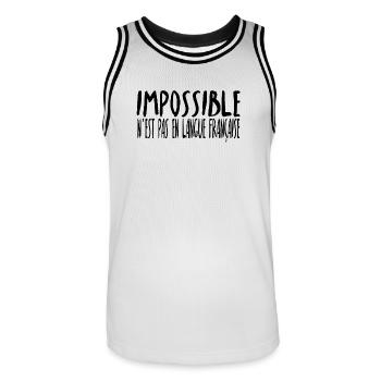 Unmöglich Ist Nicht Französisch Geschenk Idee - Männer Basketball-Trikot - Weiß/Schwarz - Vorne - AI Model Male 185 dark (185cm)