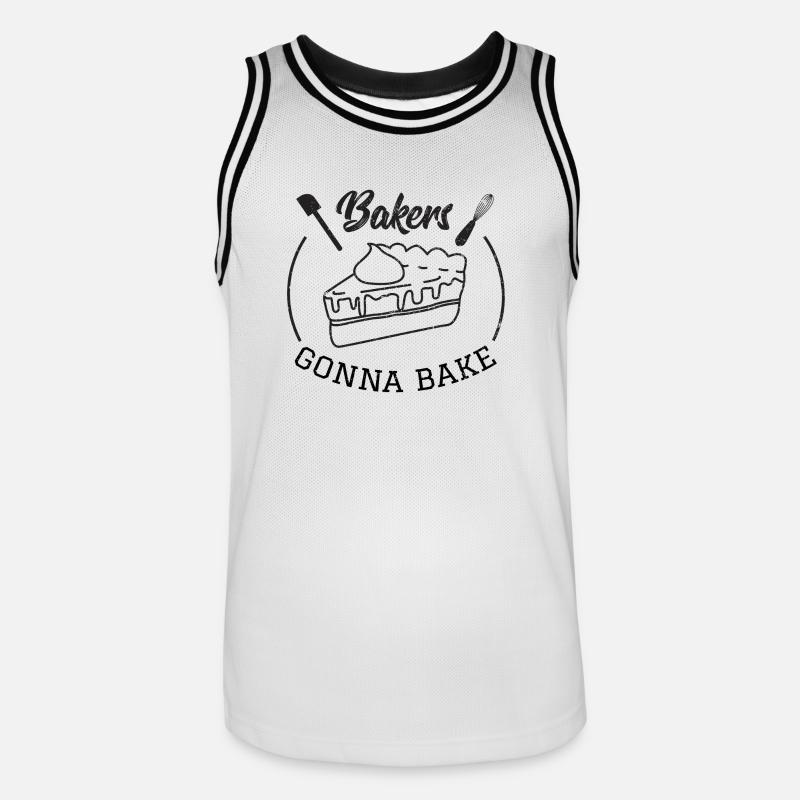 Baking baker baker cake pie gift idea - Men's Basketball Jersey - white/black