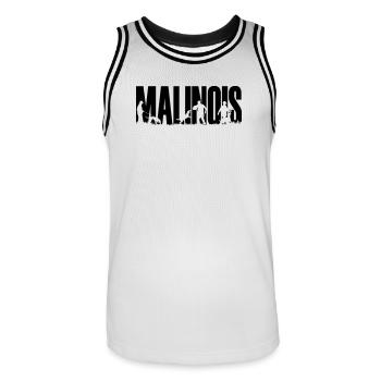 Introduction en bourse malinois schutzhund - Maillot de basket Homme - blanc/noir - Devant - AI Model Male 185 dark (185cm)
