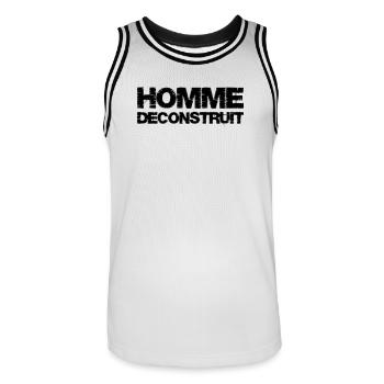 Homme déconstruit - Maillot de basket Homme - blanc/noir - Devant - AI Model Male 185 dark (185cm)