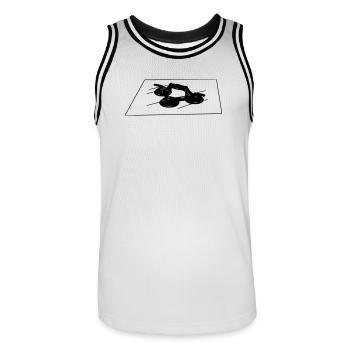 Glasvakuumglaser mit Glaslandschaft - Männer Basketball-Trikot - Weiß/Schwarz - Vorne - AI Model Male 185 dark (185cm)