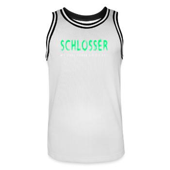 Schlosser Handwerker Design - Männer Basketball-Trikot - Weiß/Schwarz - Vorne - AI Model Male 185 dark (185cm)