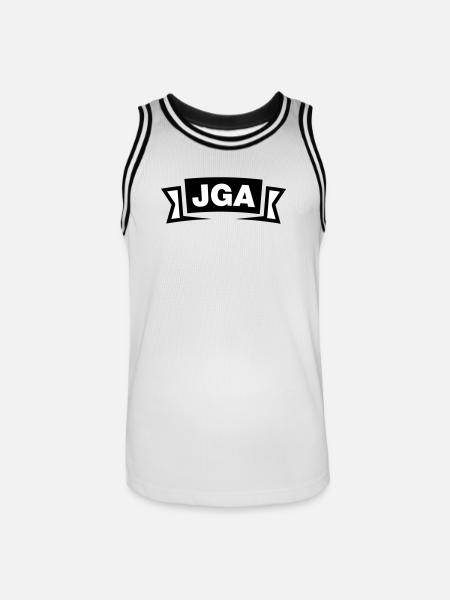 Bachelor Party Emblem / Logo - Men's Basketball Jersey - white/black