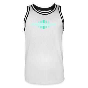 Beruf Feuerwehrmann - Männer Basketball-Trikot - Weiß/Schwarz - Vorne - AI Model Male 185 dark (185cm)