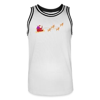 Chihuahua Chihuahueño Père Noël - Maillot de basket Homme - blanc/noir - Devant - AI Model Male 185 dark (185cm)
