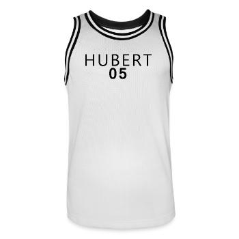 Jungle Fan 2026 Carnival Costume HUBERT Edition - Men's Basketball Jersey - white/black - Front - AI Model Male 185 dark (185cm)