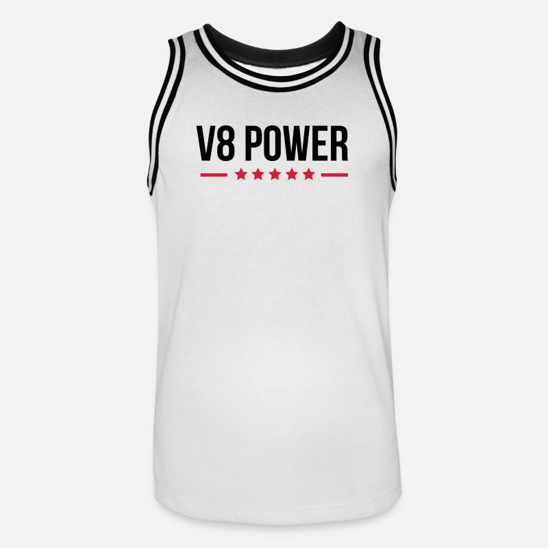 V8 Power - Maillot de basket Homme - blanc/noir