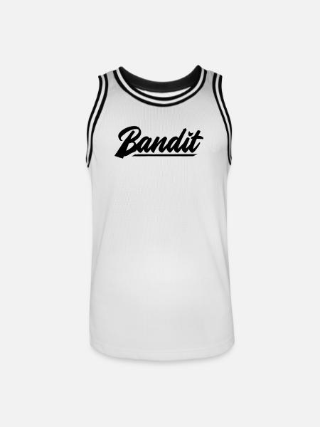 bandit motorcykel rebell patch mærkat klistermærker - Herre basketball-trikot - hvid/sort