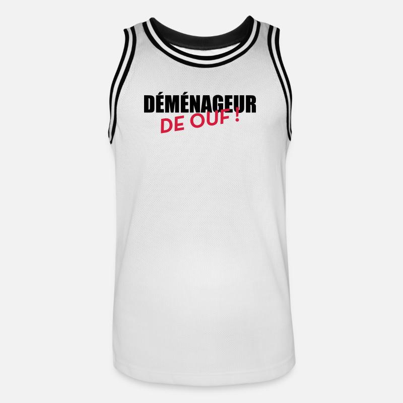 frachtführer / möbelpacker / mover / bewegen - Männer Basketball-Trikot - Weiß/Schwarz