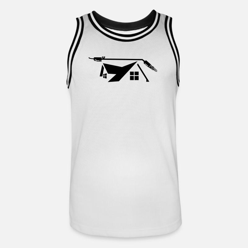 Brûleur à gaz couvreur de maison - Maillot de basket Homme - blanc/noir