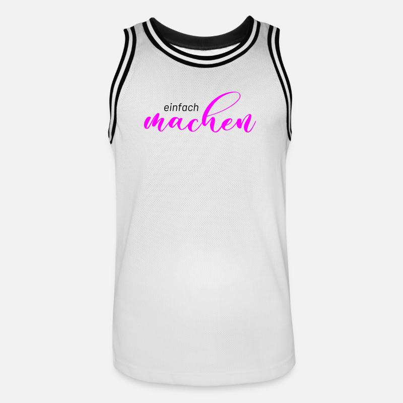 Spruch: einfach machen - Männer Basketball-Trikot - Weiß/Schwarz