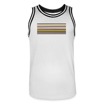 Designklassiker Streifen-Muster Vintage - Männer Basketball-Trikot - Weiß/Schwarz - Vorne - AI Model Male 185 dark (185cm)
