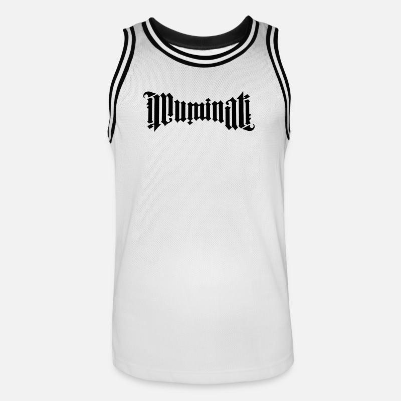 Ambigram Illuminati - Maillot de basket Homme - blanc/noir