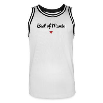 OMA. MAMA. OMA. MUTTERTAG - Männer Basketball-Trikot - Weiß/Schwarz - Vorne - AI Model Male 185 dark (185cm)