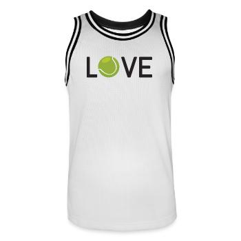 Amateur de tennis - Maillot de basket Homme - blanc/noir - Devant - AI Model Male 185 dark (185cm)