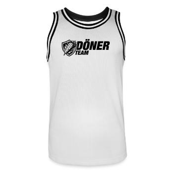 Döner Team - Männer Basketball-Trikot - Weiß/Schwarz - Vorne - AI Model Male 185 dark (185cm)