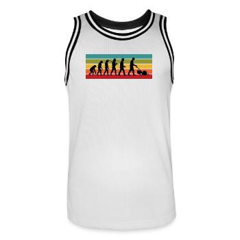 Funny Lawn Mowing Gift for Landscaper and Dad - Men's Basketball Jersey - white/black - Front - AI Model Male 185 dark (185cm)
