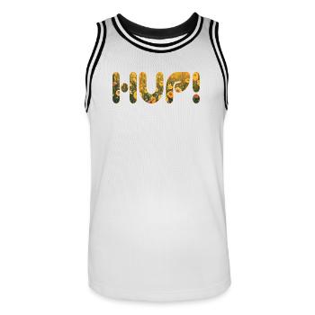 HUP im Blumenfeld - Männer Basketball-Trikot - Weiß/Schwarz - Vorne - AI Model Male 185 dark (185cm)