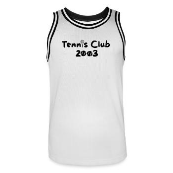 Tennis Club 2003 - Männer Basketball-Trikot - Weiß/Schwarz - Vorne - AI Model Male 185 dark (185cm)