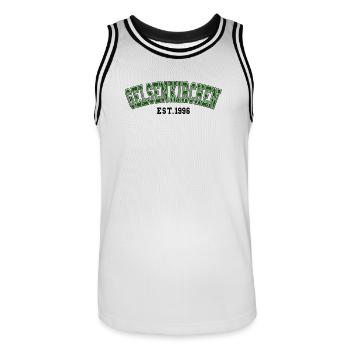 Gelsenkirchen Est. 1996 - Men's Basketball Jersey - white/black - Front - AI Model Male 185 dark (185cm)