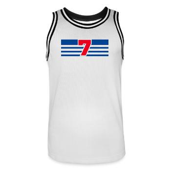 Numéro 7 France  - Maillot de basket Homme - blanc/noir - Devant - AI Model Male 185 dark (185cm)