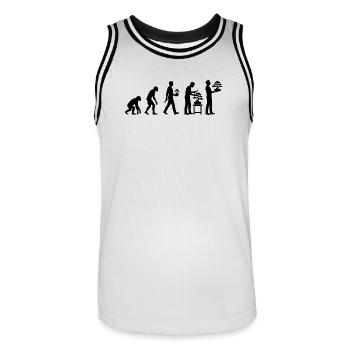 Japanese Bonsai Tree Plant Evolution Bonsai - Men's Basketball Jersey - white/black - Front - AI Model Male 185 dark (185cm)