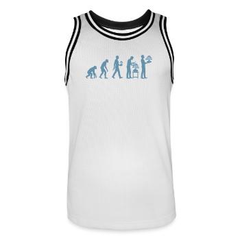 Japanese Bonsai Tree Plant Evolution Bonsai - Men's Basketball Jersey - white/black - Front - AI Model Male 185 dark (185cm)