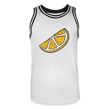 tranche d'orange - Maillot de basket Homme - blanc/noir - Devant - AI Model Male 185 dark (185cm)