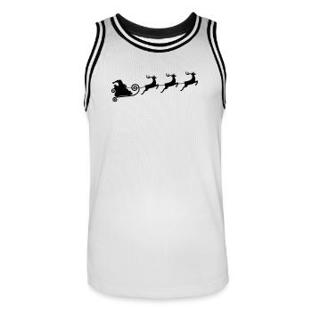 Rentierschlittenfahrt - Männer Basketball-Trikot - Weiß/Schwarz - Vorne - AI Model Male 185 dark (185cm)
