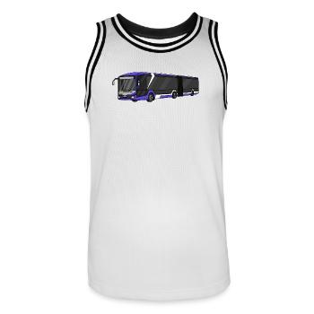 Bus, school bus, bus driver - Men's Basketball Jersey - white/black - Front - AI Model Male 185 dark (185cm)
