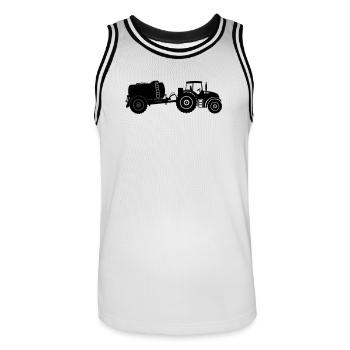 Tracteur avec citerne vautour - Maillot de basket Homme - blanc/noir - Devant - AI Model Male 185 dark (185cm)