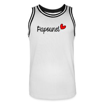 NOËL. ANNEE. ANNIVERSAIRE. RETRAITE. PAPA. MAMAM. - Maillot de basket Homme - blanc/noir - Devant - AI Model Male 185 dark (185cm)