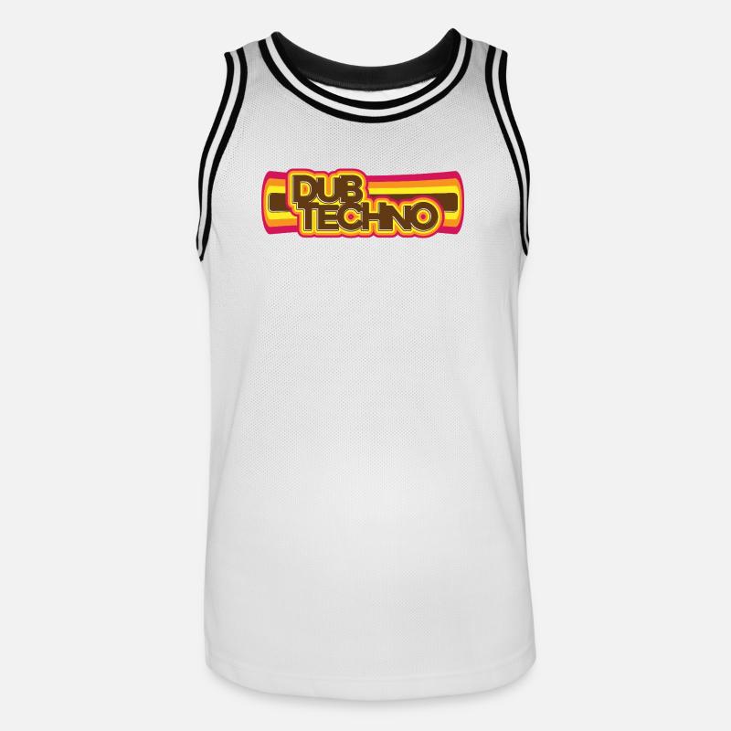 Dub Techno Retrò Psichedelia - Maglia da basket per uomo - bianco/nero